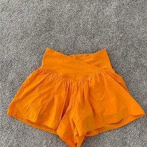 Aerie Orange High-Waisted Shorts